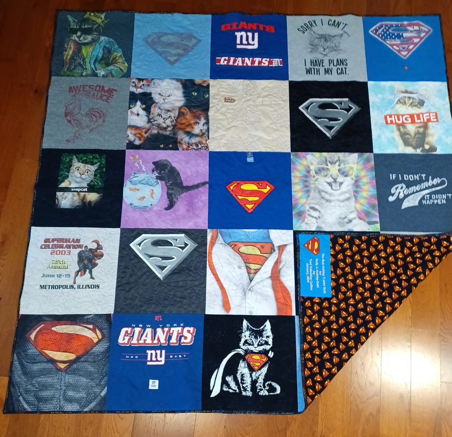 Bob Holiday T-Shirt Quilt for his daughter.