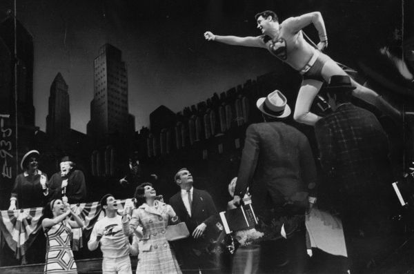 Superman Flies Over Metropolis