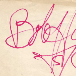 Part of Bob Holiday's Autograph